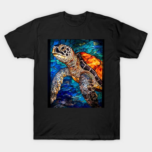 Sea turtle face T-Shirt by Jeff NZ